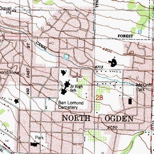 Topographic Map of Cherrywood, UT