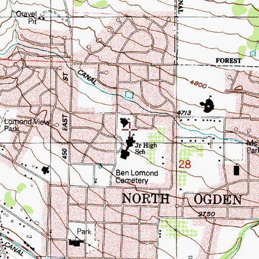 Topographic Map of Lancer Acres, UT