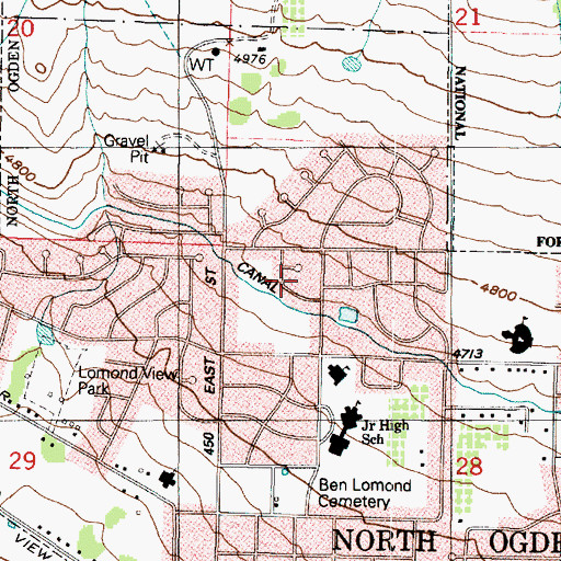 Topographic Map of Rayann, UT