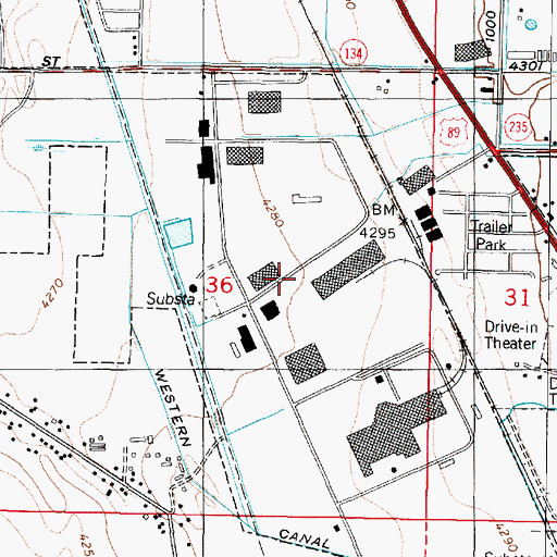 Topographic Map of Weber Industrial Park, UT