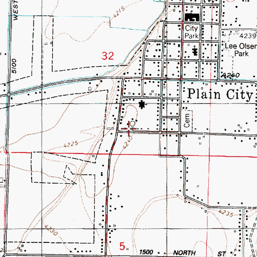 Topographic Map of Heritage Estates, UT