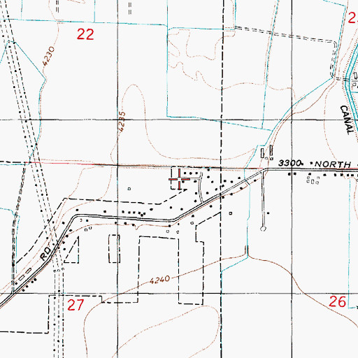 Topographic Map of Stevens Estates, UT