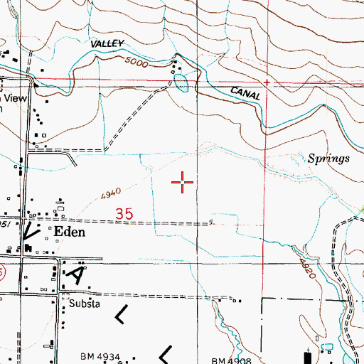 Topographic Map of Eden Village, UT
