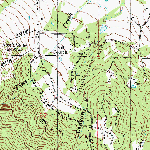 Topographic Map of Nordic Valley Estates, UT