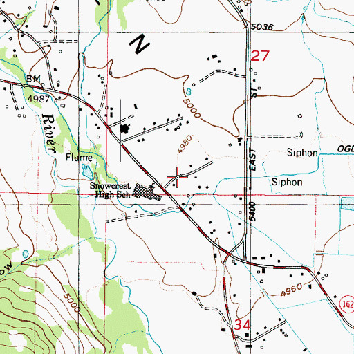 Topographic Map of Eden Meadows, UT