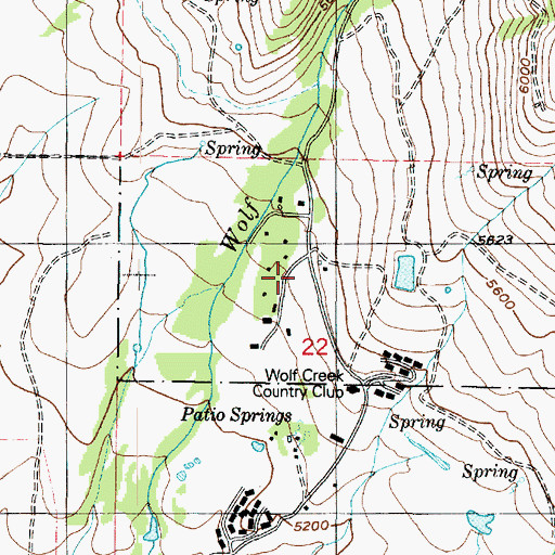 Topographic Map of Wolf Creek, UT