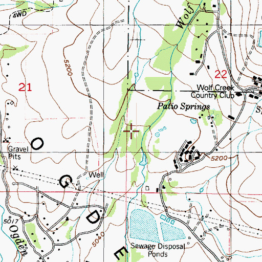 Topographic Map of Patio Springs, UT