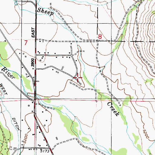 Topographic Map of Willow Creek, UT