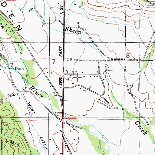 Topographic Map of Liberty Bell Ranchettes, UT