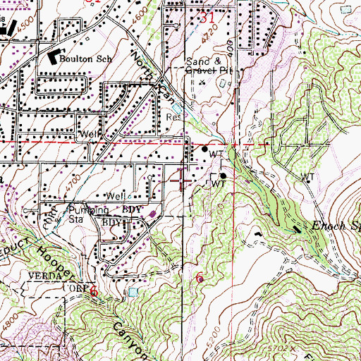 Topographic Map of Alda Verda, UT