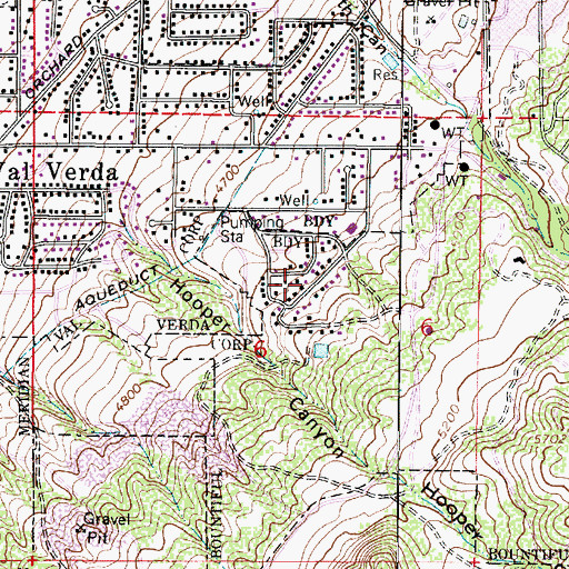 Topographic Map of Bona Vista, UT