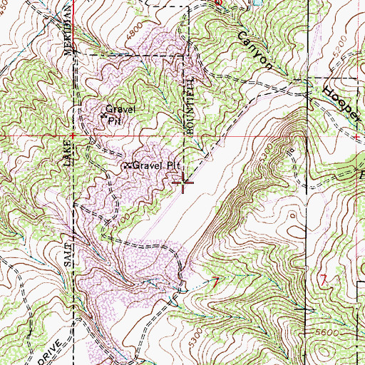 Topographic Map of Crosby, UT