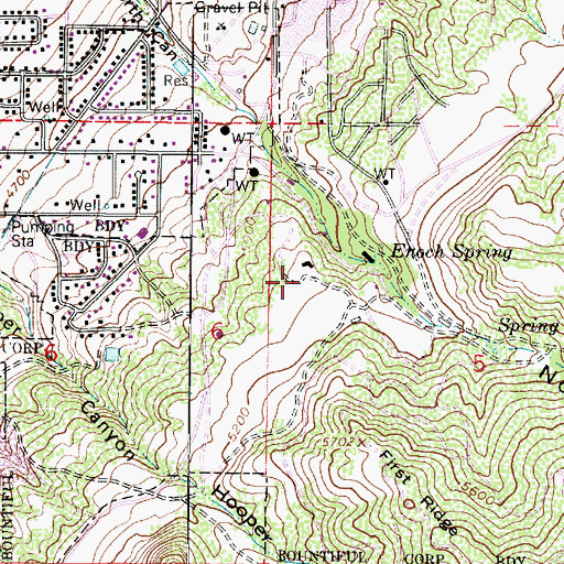 Topographic Map of Indian Springs Estates, UT
