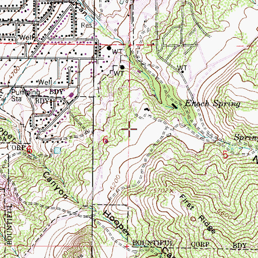 Topographic Map of Oakcrest, UT
