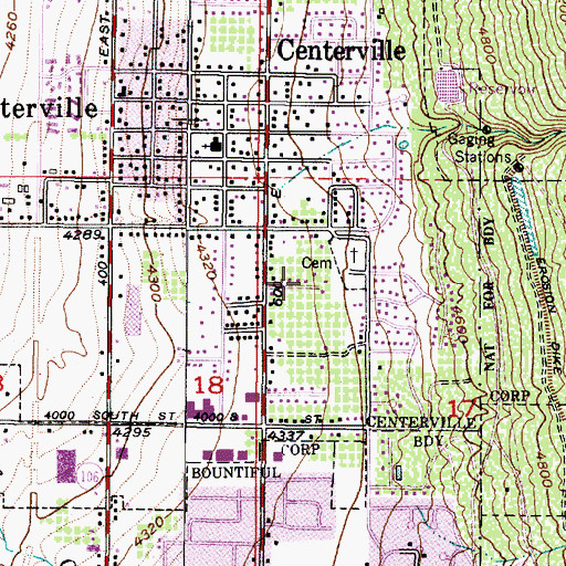 Topographic Map of B and B, UT