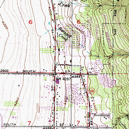 Topographic Map of Chase Lane Estates, UT