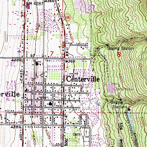 Topographic Map of Hillcrest, UT