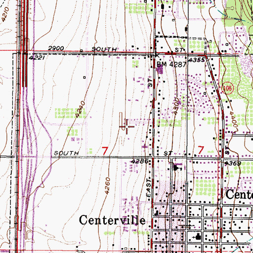 Topographic Map of Meadow Springs, UT
