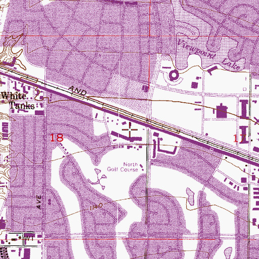 Topographic Map of Grand Avenue Shopping Center, AZ