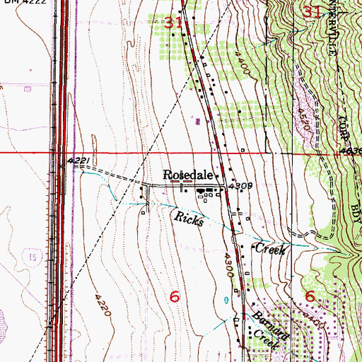 Topographic Map of Rosedale Estates, UT