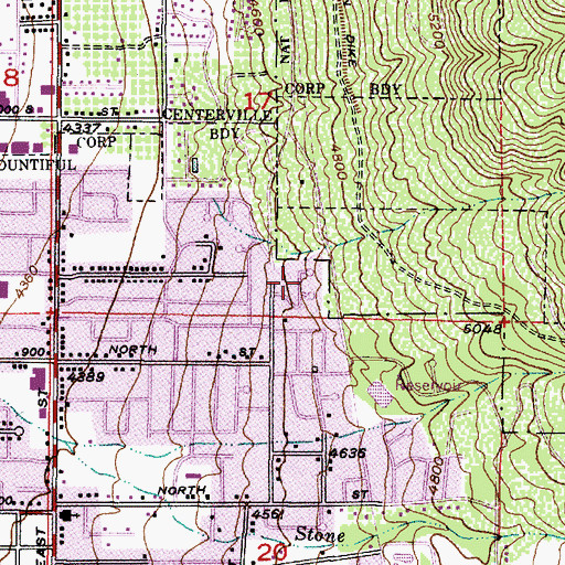 Topographic Map of Twin Hollows, UT