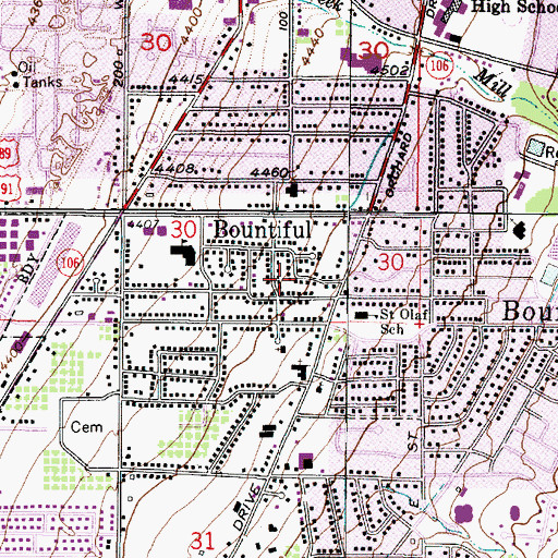 Topographic Map of Deseret, UT