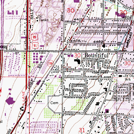 Topographic Map of Feller Drive, UT