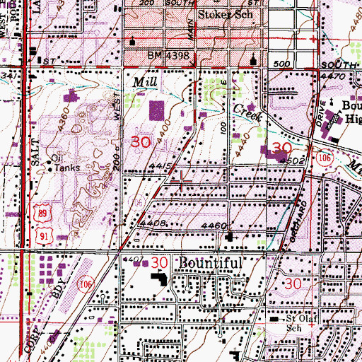 Topographic Map of Happy Acres, UT