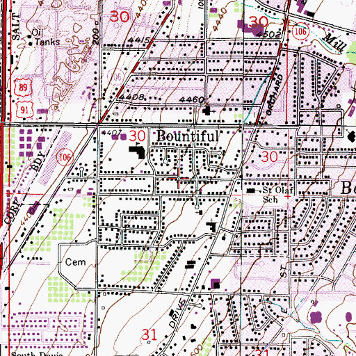 Topographic Map of Lakeview Park, UT