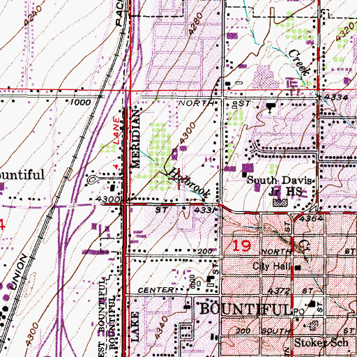 Topographic Map of Meadowbrook Acres, UT
