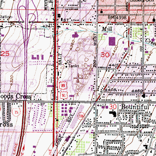 Topographic Map of Meadowlane, UT