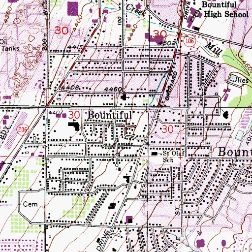 Topographic Map of Normandy Park, UT