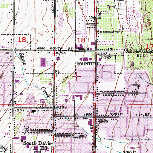 Topographic Map of North Hillsdale, UT