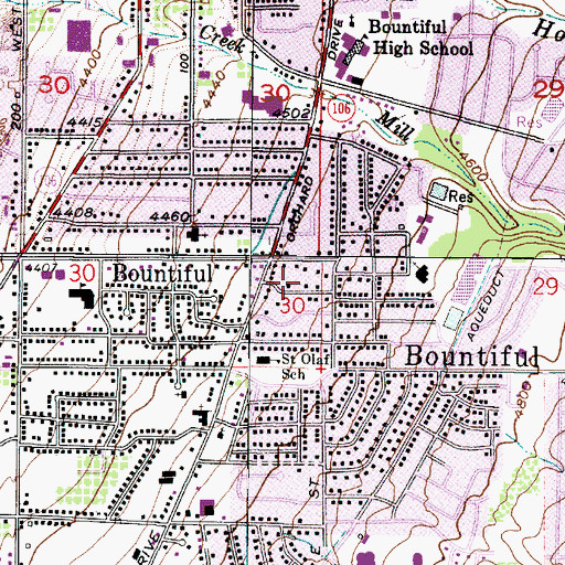 Topographic Map of Oak Way, UT