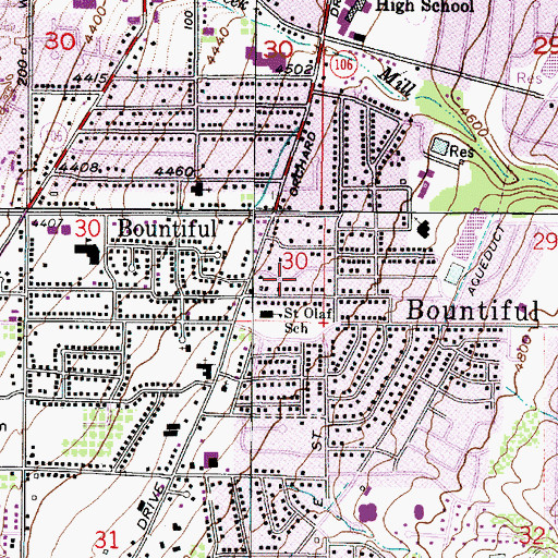 Topographic Map of Oakhaven Village, UT