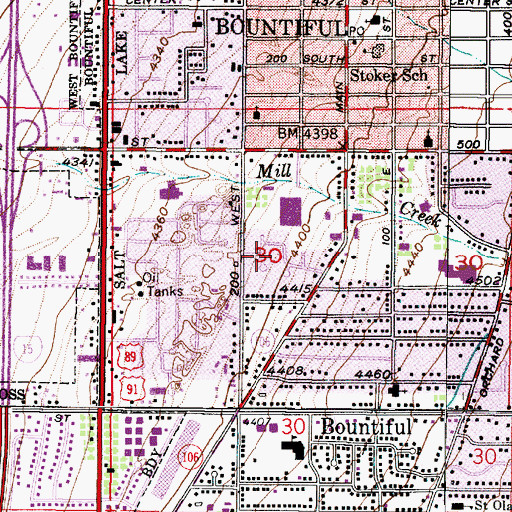 Topographic Map of Park View, UT