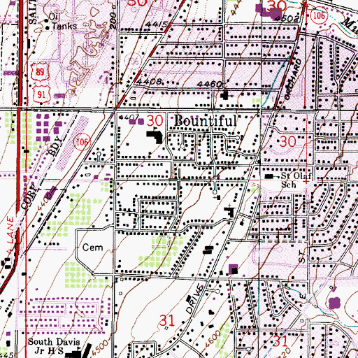 Topographic Map of Shamrock Drive, UT
