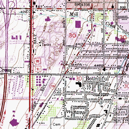 Topographic Map of South Main Townhouses, UT