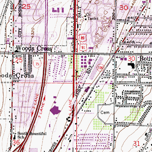 Topographic Map of Woodland Gardens, UT