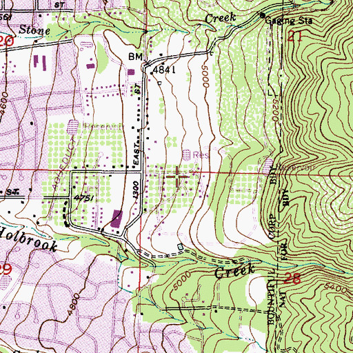 Topographic Map of Brentwood Hills, UT