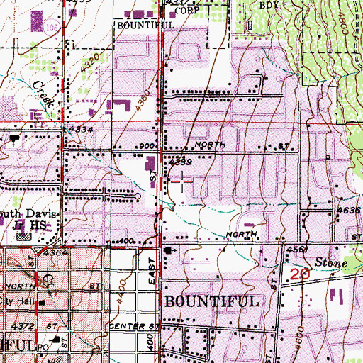 Topographic Map of Foothill Acres, UT