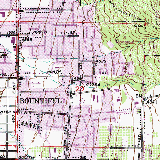 Topographic Map of Glen Oaks, UT