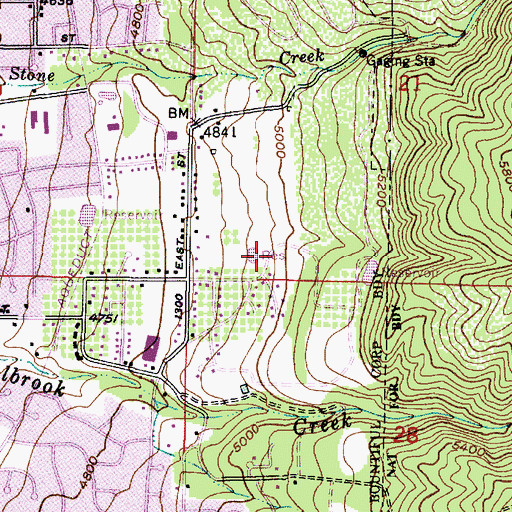 Topographic Map of Moss Hill Drive, UT
