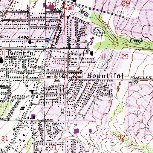 Topographic Map of Paradise Hills, UT