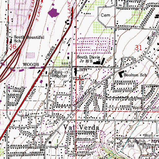 Topographic Map of Church Heights, UT