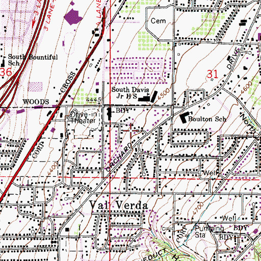 Topographic Map of Church View Circle, UT