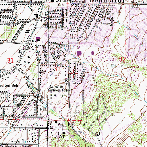 Topographic Map of Maple Springs, UT