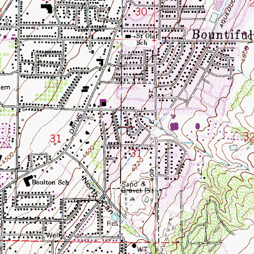Topographic Map of Oak Hills, UT