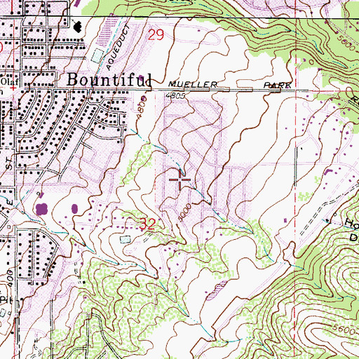 Topographic Map of Oakridge Manor, UT
