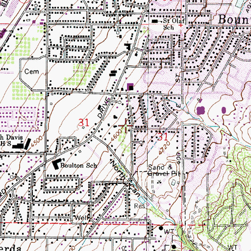 Topographic Map of Orchard Place, UT